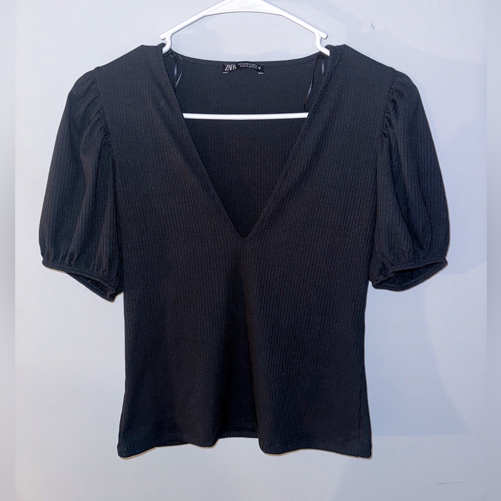 Zara ribbed short sleeve shirt
